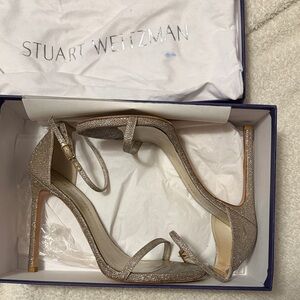 Stuart Weitzman Shimmering Gold Heels